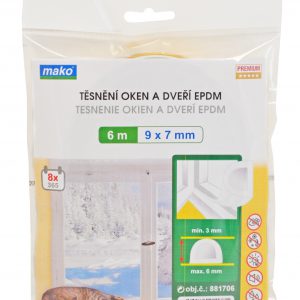 Těsnění gumové do oken a dveří (E 6mx9mmx4mm) hnědá