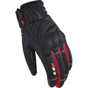 LS2 JET 2 LADY GLOVES BLACK RED L