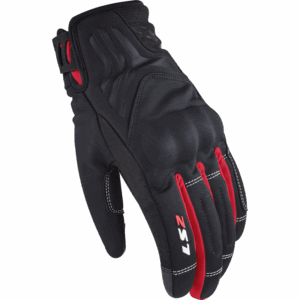 LS2 JET 2 LADY GLOVES BLACK RED M