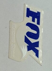 Decal: Fox Logo [1.800 x 3.200] Clear Die Cut, Blue/White