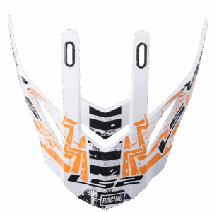 LS2 MX437 PEAK GLITCH WHITE BLACK ORANGE