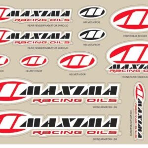 MAXIMA Decal Sheet - Assorted logos 15 mil / Size 11" x 14" (28cm x 23.5cm)