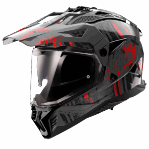 LS2 MX702 PIONEER II CRAZY BLACK RED-06 S
