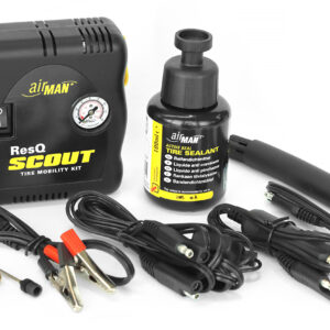 AirMan ResQ Scout 12 V Compressor +100 ml Tire Sealant - Tire Mobility KIT