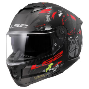 LS2 FF808 STREAM II ANGRY MONKEY M.BLACK RED-06 S