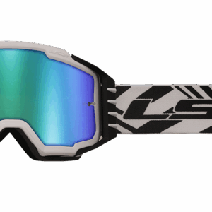 LS2 CHARGER PRO GOGGLE WHITE WITH IRIDIUM VISOR