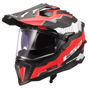 LS2 MX701 EXPLORER C TRICK WHITE RED-06 S