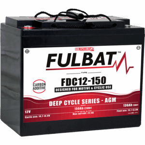 FULBAT Battery 12V/150Ah FDC12-180 Deep Cycle AGM Carbon