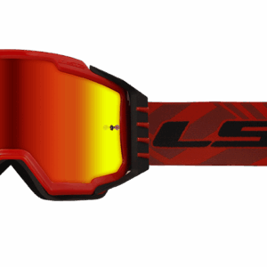 LS2 CHARGER PRO GOGGLE RED WITH IRIDIUM VISOR