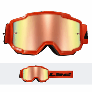 LS2 CHARGER GOGGLE H-V ORANGE WITH IRIDIUM VISOR