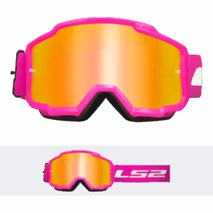 LS2 CHARGER GOGGLE PINK WITH IRIDIUM VISOR