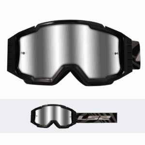 LS2 CHARGER PRO GOGGLE BLACK WITH SILVER VISOR