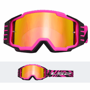 LS2 CHARGER PRO GOGGLE PINK WITH SILVER VISOR
