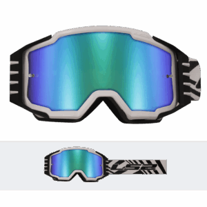 LS2 CHARGER PRO GOGGLE WHITE WITH IRIDIUM VISOR
