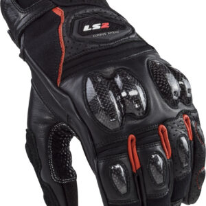 LS2 SPARK 2 LEATHER MAN GLOVES BLACK RED S