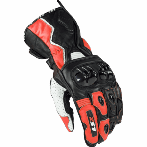 LS2 SWIFT RACING GLOVES BLACK WHITE RED L