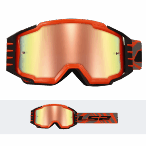 LS2 CHARGER PRO GOGGLE H-V ORANGE WITH IRIDIUM VISOR