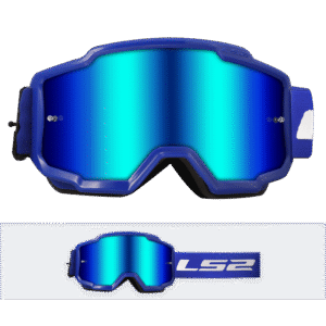 LS2 CHARGER GOGGLE BLUE WITH IRIDIUM VISOR