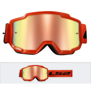 LS2 CHARGER GOGGLE H-V ORANGE WITH IRIDIUM VISOR