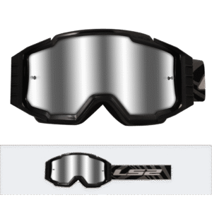 LS2 CHARGER PRO GOGGLE BLACK WITH SILVER VISOR
