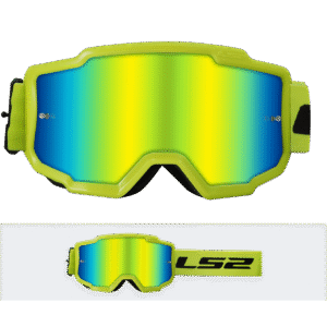 LS2 CHARGER GOGGLE H-V YELLOW WITH IRIDIUM VISOR