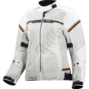 LS2 RIVA LADY JACKET LIGHT GREY H-V ORANGE 4XL