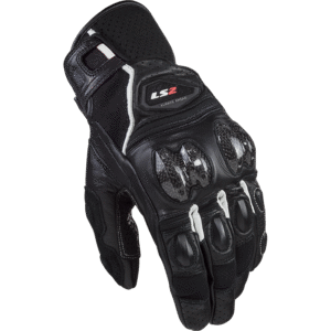 LS2 SPARK 2 LEATHER MAN GLOVES BLACK WHITE S