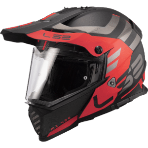 LS2 MX436 Pioneer EVO ADVENTURER Matt Black Red XS