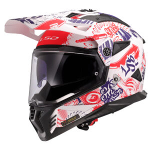 LS2 MX702 PIONEER II FANTASY WHITE RED BLUE-06 3XL